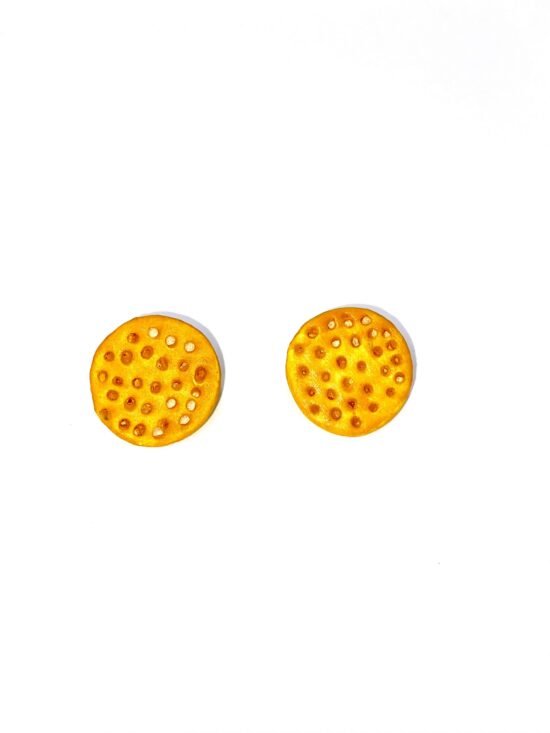 Ceramic Earrings Mustard Yellow